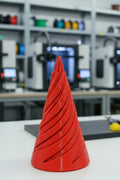 Red traffic cone on a transparent background